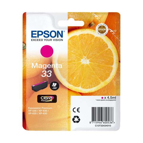 Epson T3343 (33) Magenta Cartucho De Tinta Original - C13T33434012