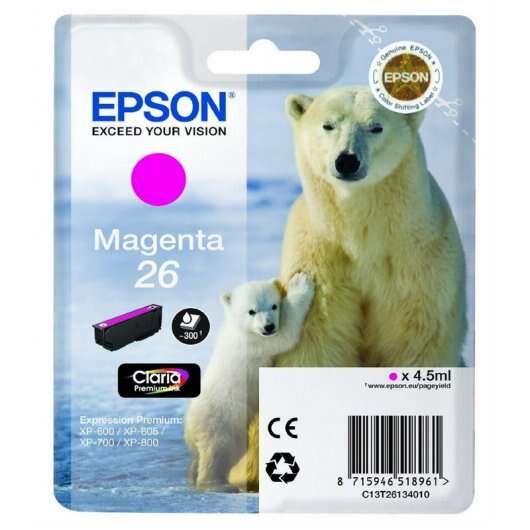 Epson T2613 (26) Magenta Cartucho De Tinta Original - C13T26134012