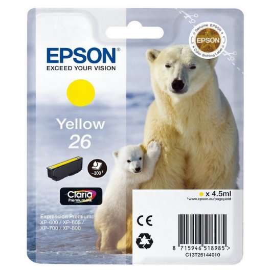 Epson T2614 (26) Amarillo Cartucho De Tinta Original - C13T26144012