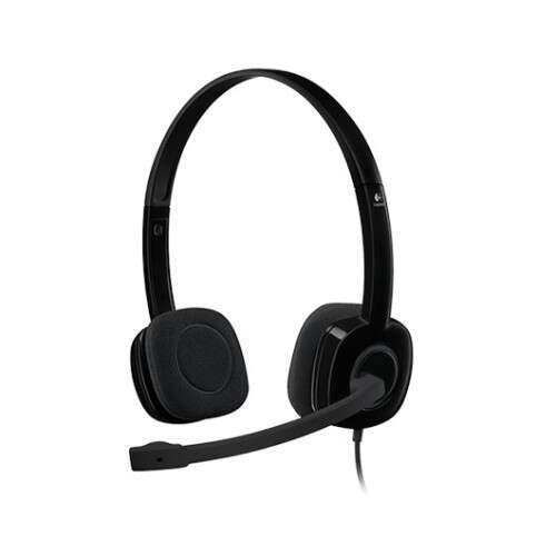 Logitech H151 Auriculares Con Microfono - Microfono Giratorio - Controles En Cable - Diadema Ajustable - Conexion Jack 3.5Mm - Cable De 1.80M - Color Negro