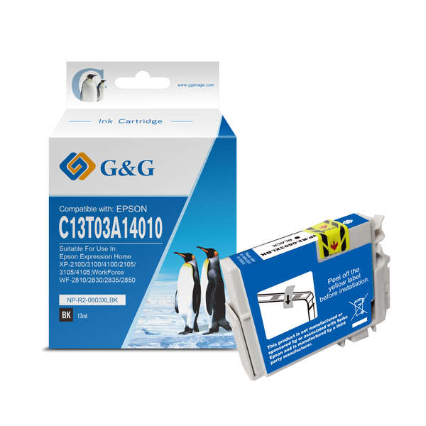 G&G Epson 603Xl Negro Cartucho De Tinta Pigmentada Generico - Reemplaza C13T03A14010/C13T03U14010